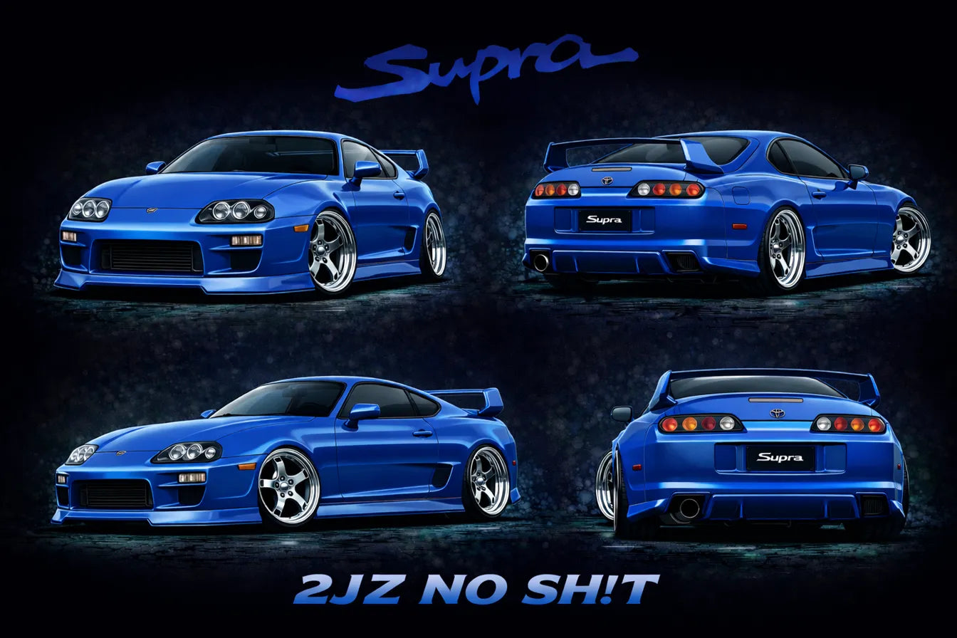 2JZ No Shit Blue Supra Hoodie