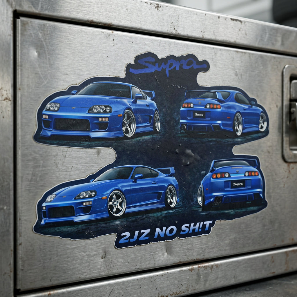 2JZ Supra sticker applied to surface