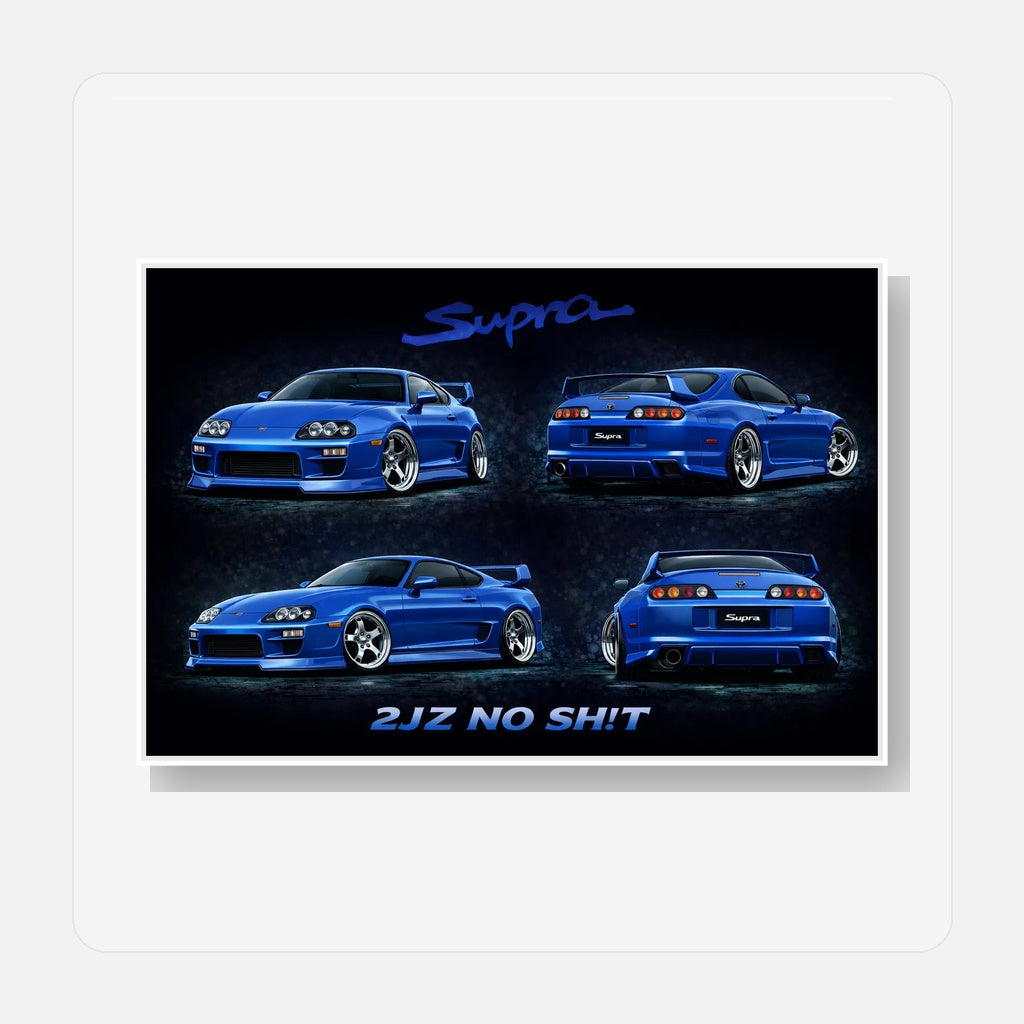 2JZ Supra sticker on clear backing