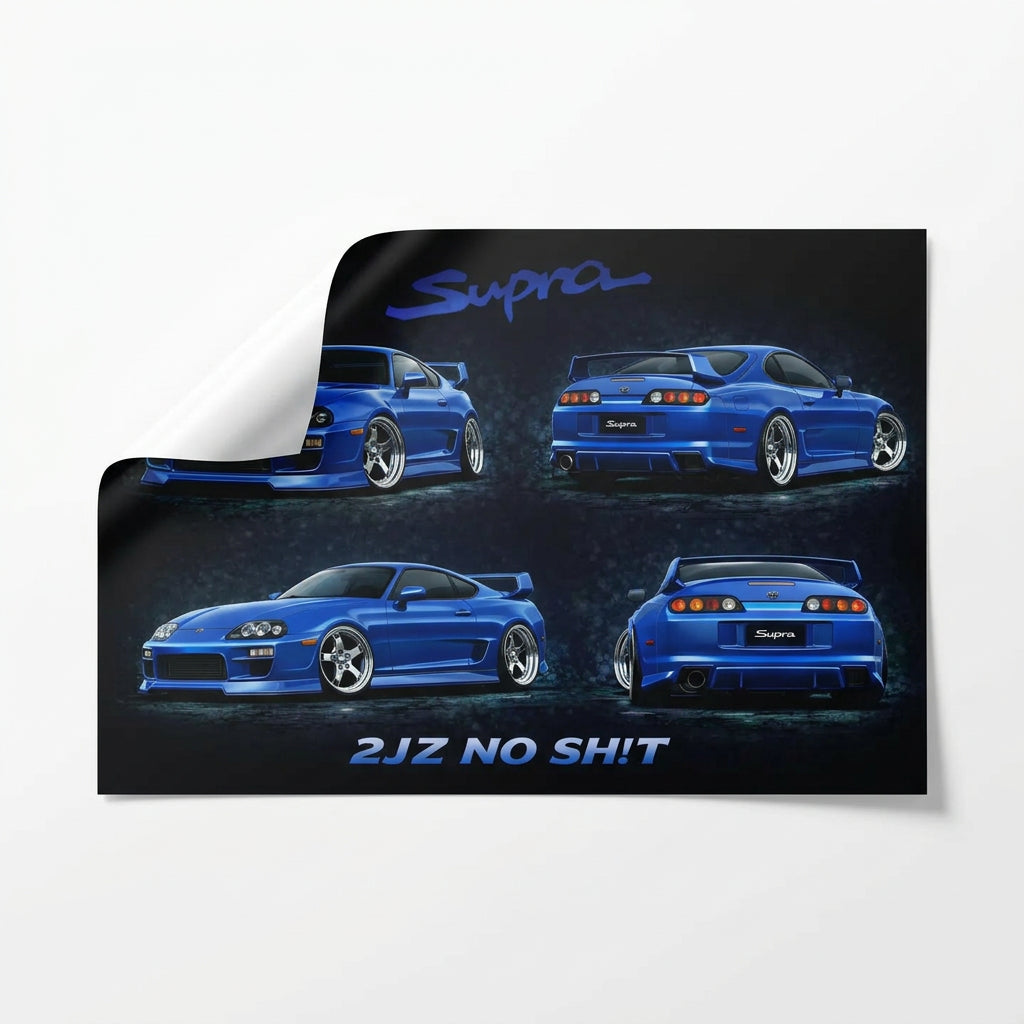 2JZ Supra die-cut sticker peeling off surface