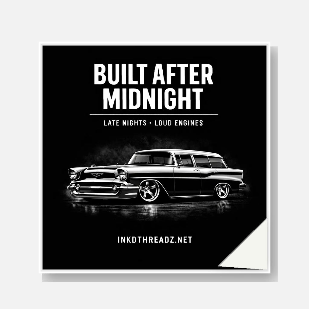 BAM '57 Chevy Wagon die-cut sticker peel