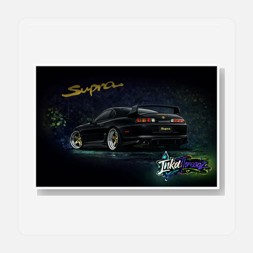 Black Supra sticker on backing