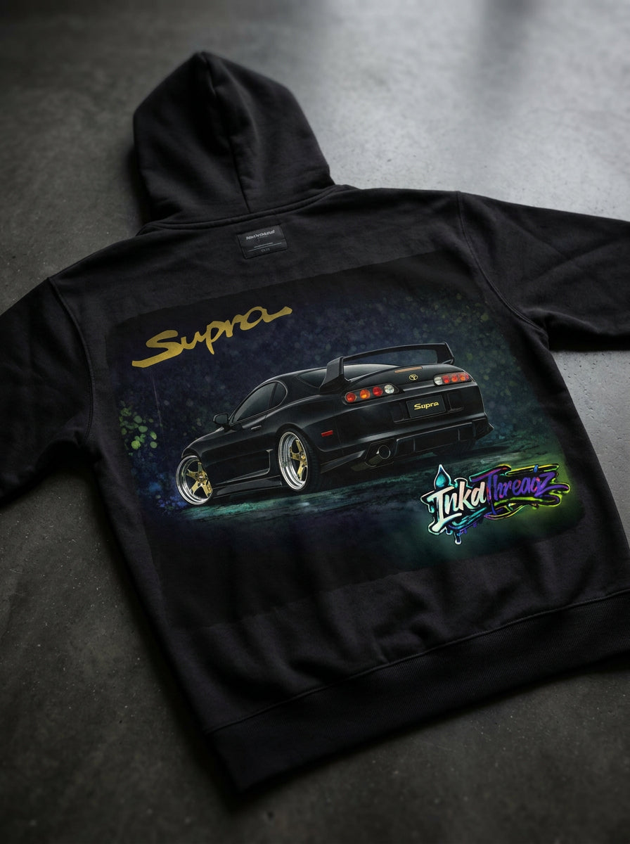 Black Supra Zip-Up Hoodie mockup