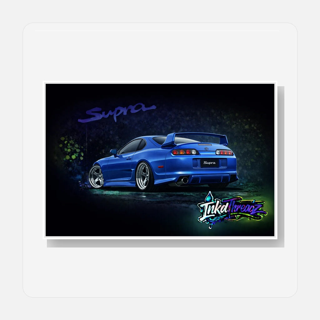Blue Supra sticker on backing