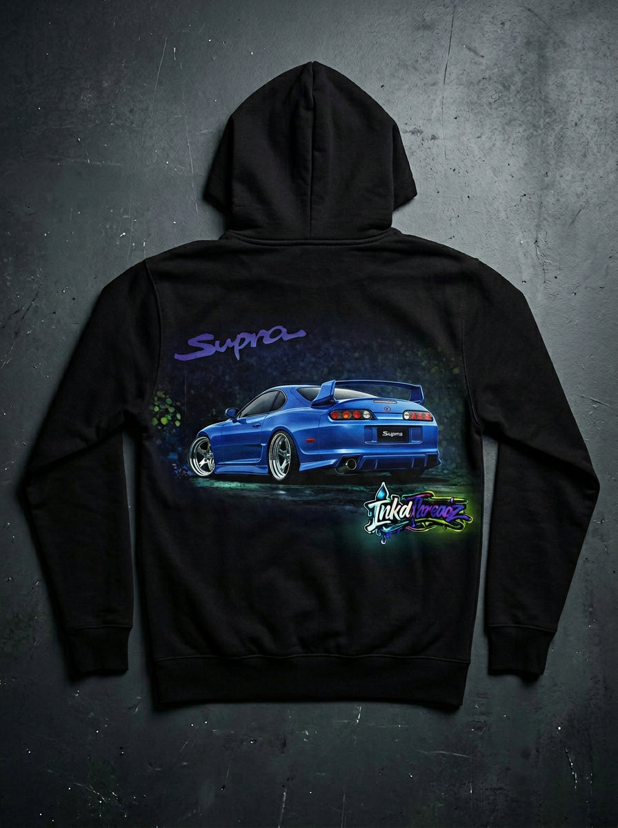 Blue Supra Zip-Up Hoodie mockup