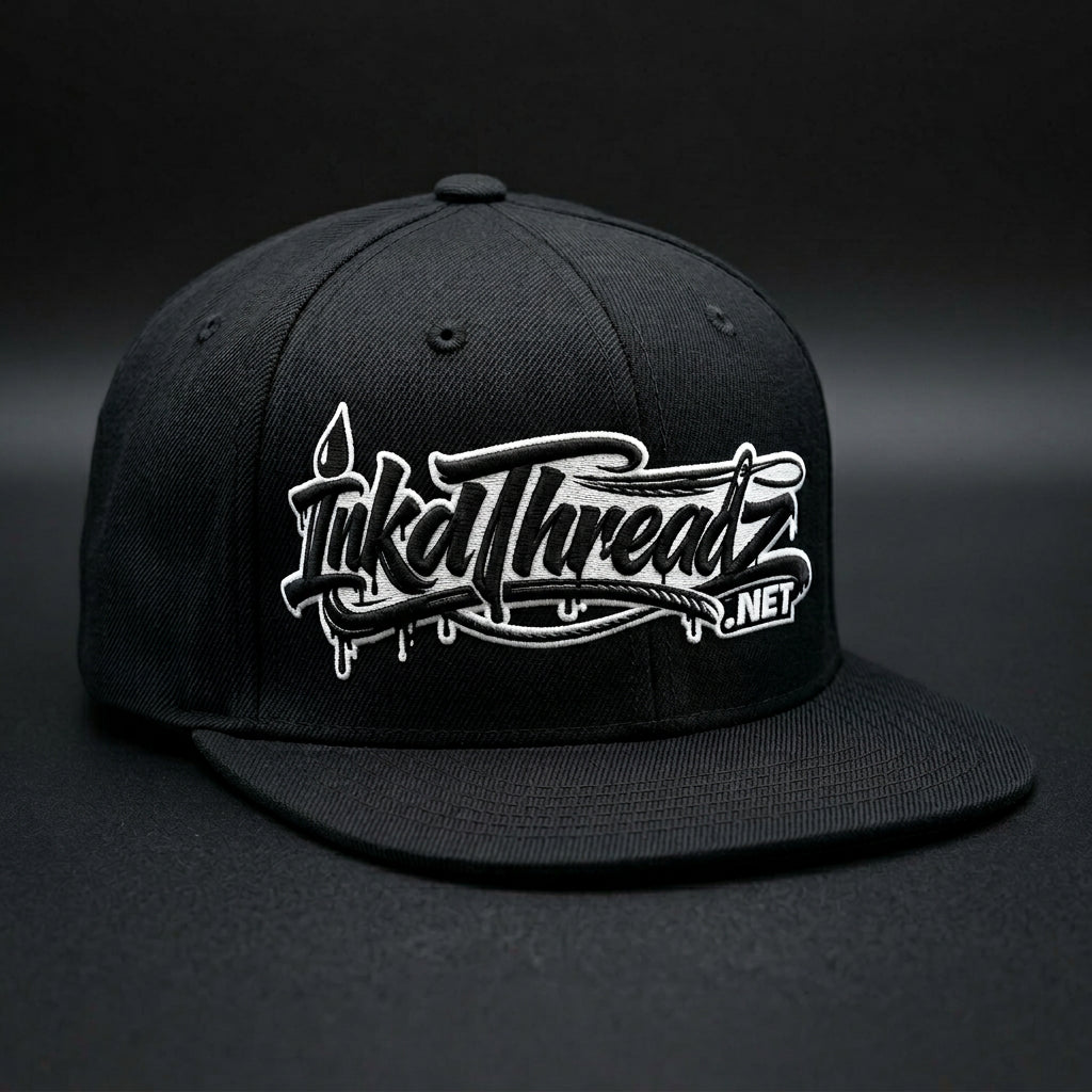 InkdThreadz B&W Logo Black Snapback
