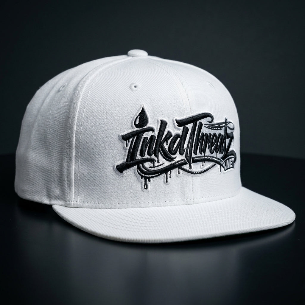 InkdThreadz B&W Logo White Snapback