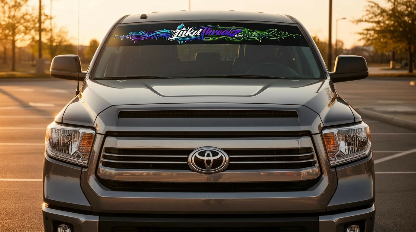 InkdThreadz Windshield Banner on 2017 Toyota Tundra